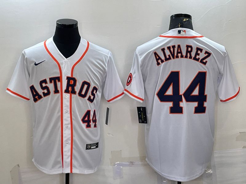 Men Houston Astros #44 Alvarez White Game Nike 2022 MLB Jersey